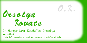 orsolya kovats business card